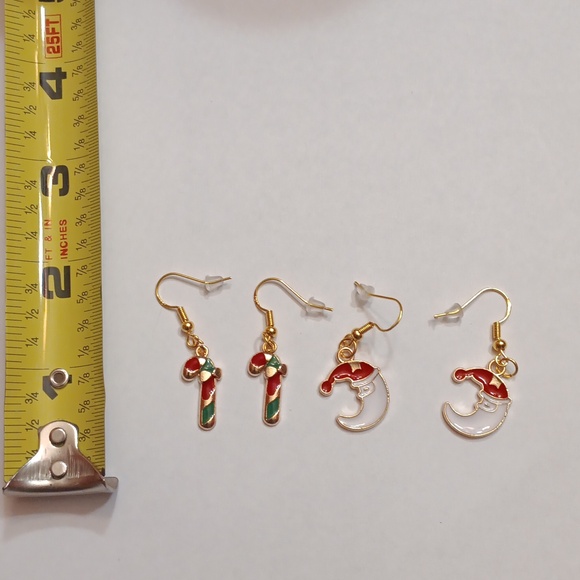 NWT Bundle of Two Pairs of Adorable Gold Dangling Christmas Earrings!! - Picture 5 of 6